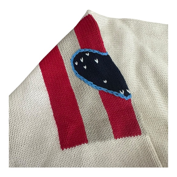 Norm Thompson Patriotic Flag Cardigan Sweater Hearts XL - Picture 2 of 7
